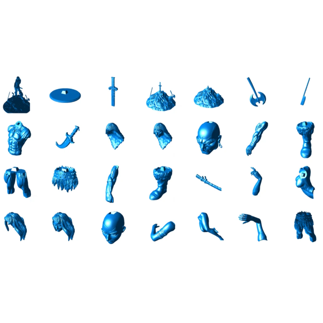 Digital STL Barbarian Conan & Nudes Beautiful Girl