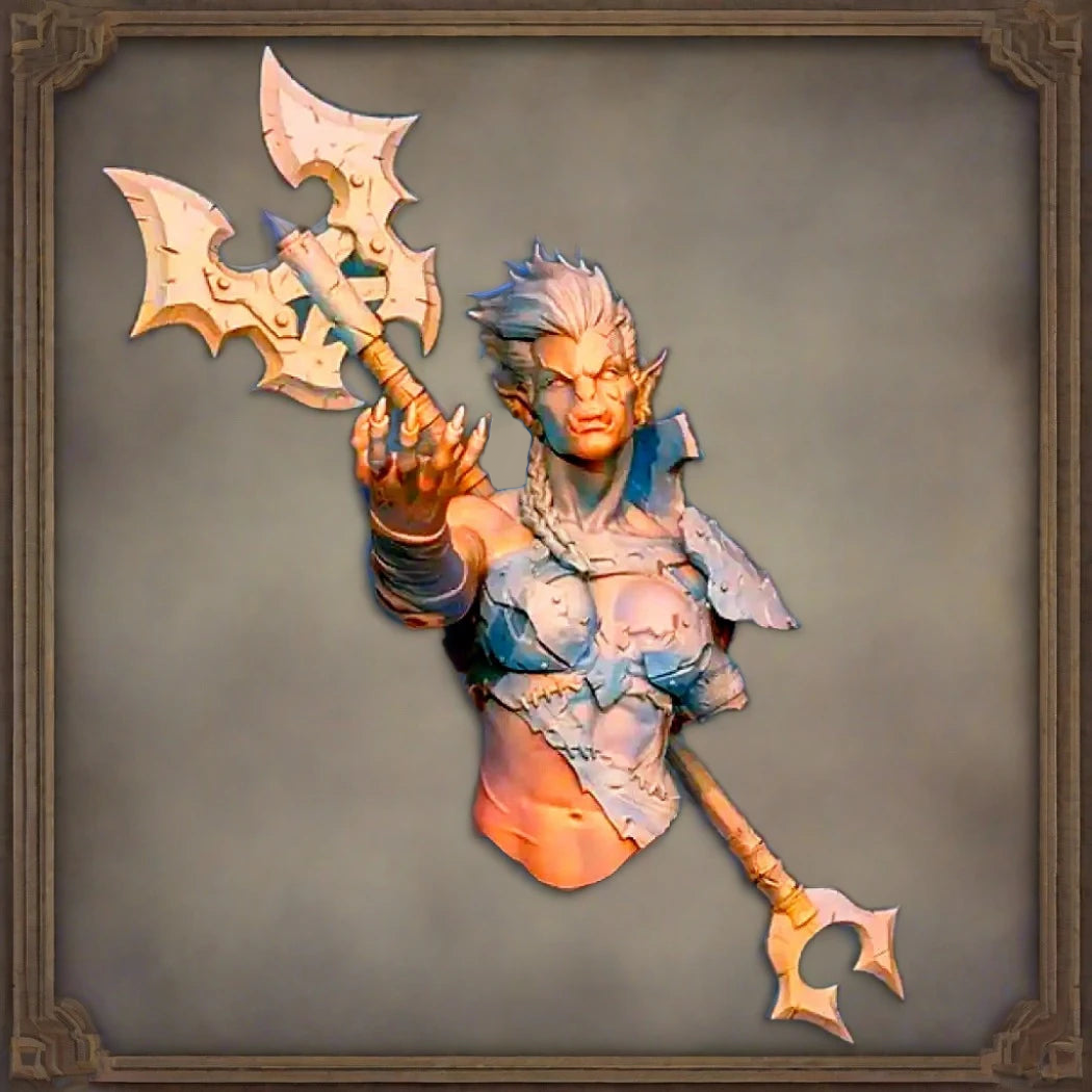 1/10 BUST 55mm Resin Model Kit Orc Girl Warrior Warcraft Unpainted