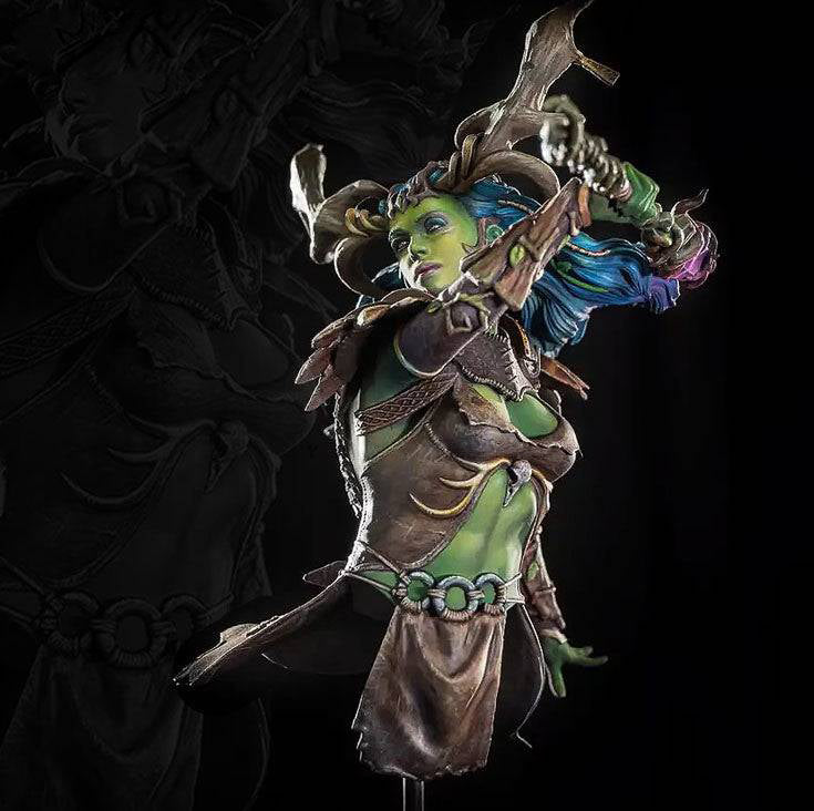 1/10 BUST Resin Model Kit Beautiful Girl Forest Protector Fantasy Unpainted - Model-Fan-Store