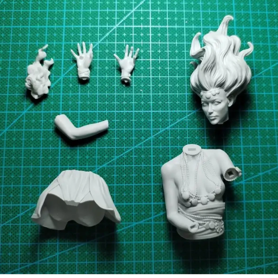 1/10 BUST Resin Model Kit Beautiful Girl Lady of Fire Fantasy Unpainted
