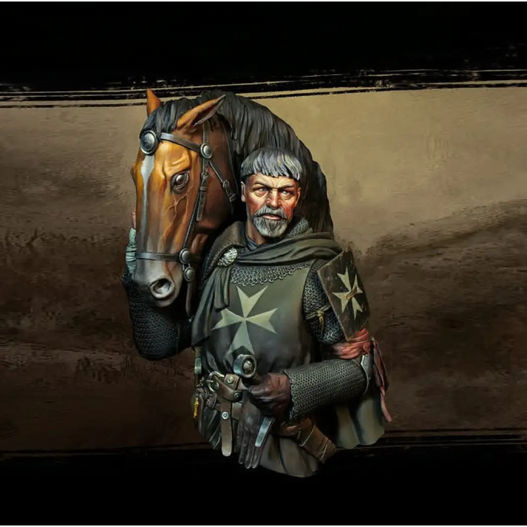 1/10 BUST Resin Model Kit Medieval Knight Hospitaller Crusader A-1503 Unpainted