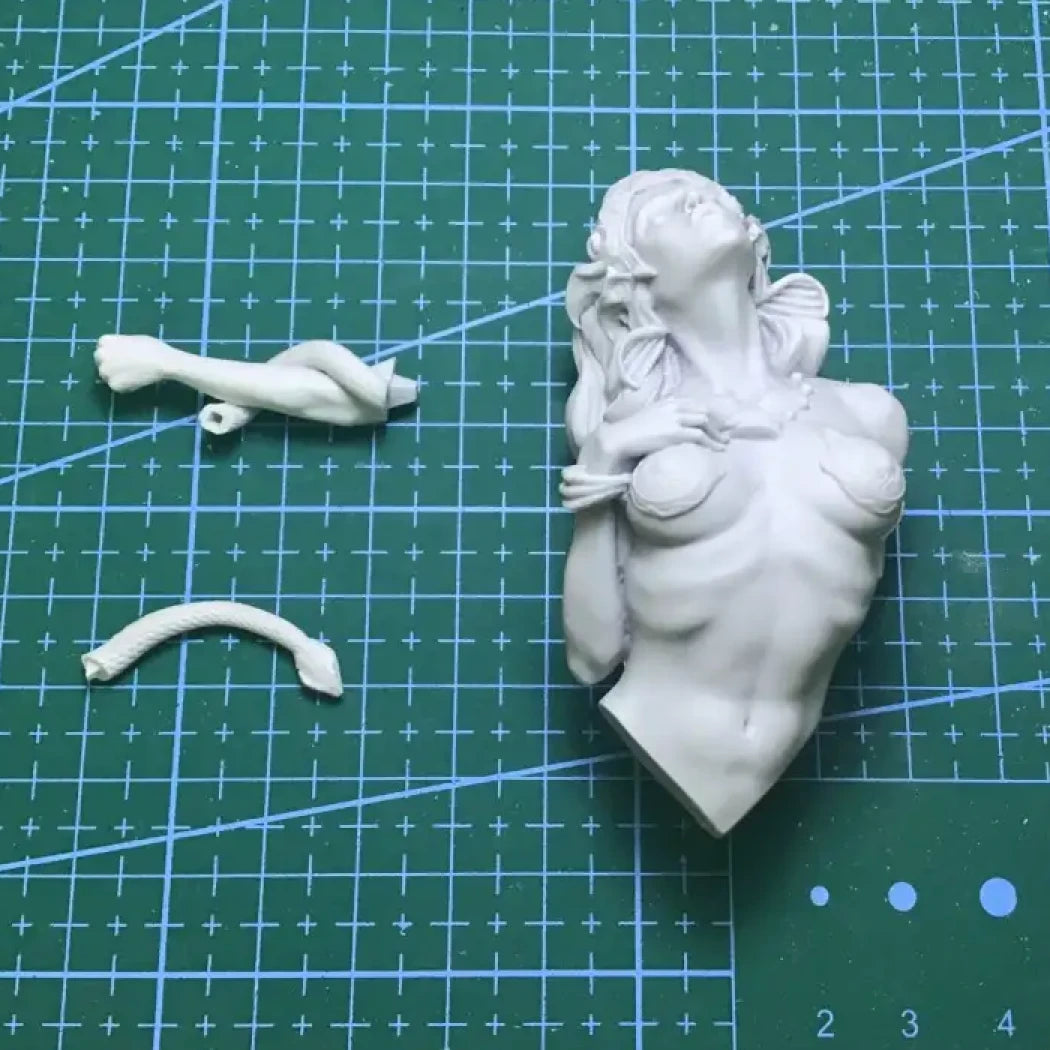 1/12 BUST Resin Model Kit Beautiful Girl Princess & Snake Fantasy Unpainted
