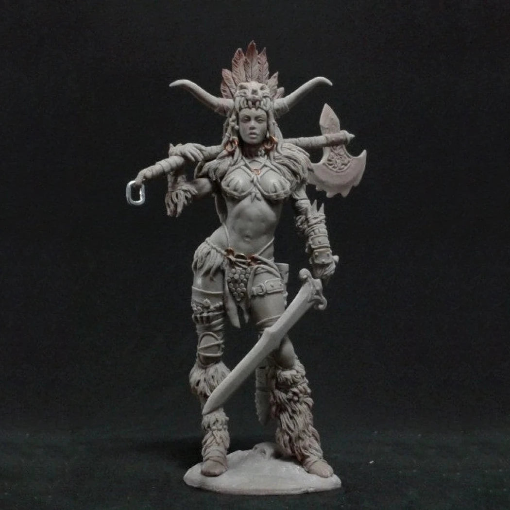 1/24 75mm Resin Model Kit Beautiful Girl Barbarian Unpainted