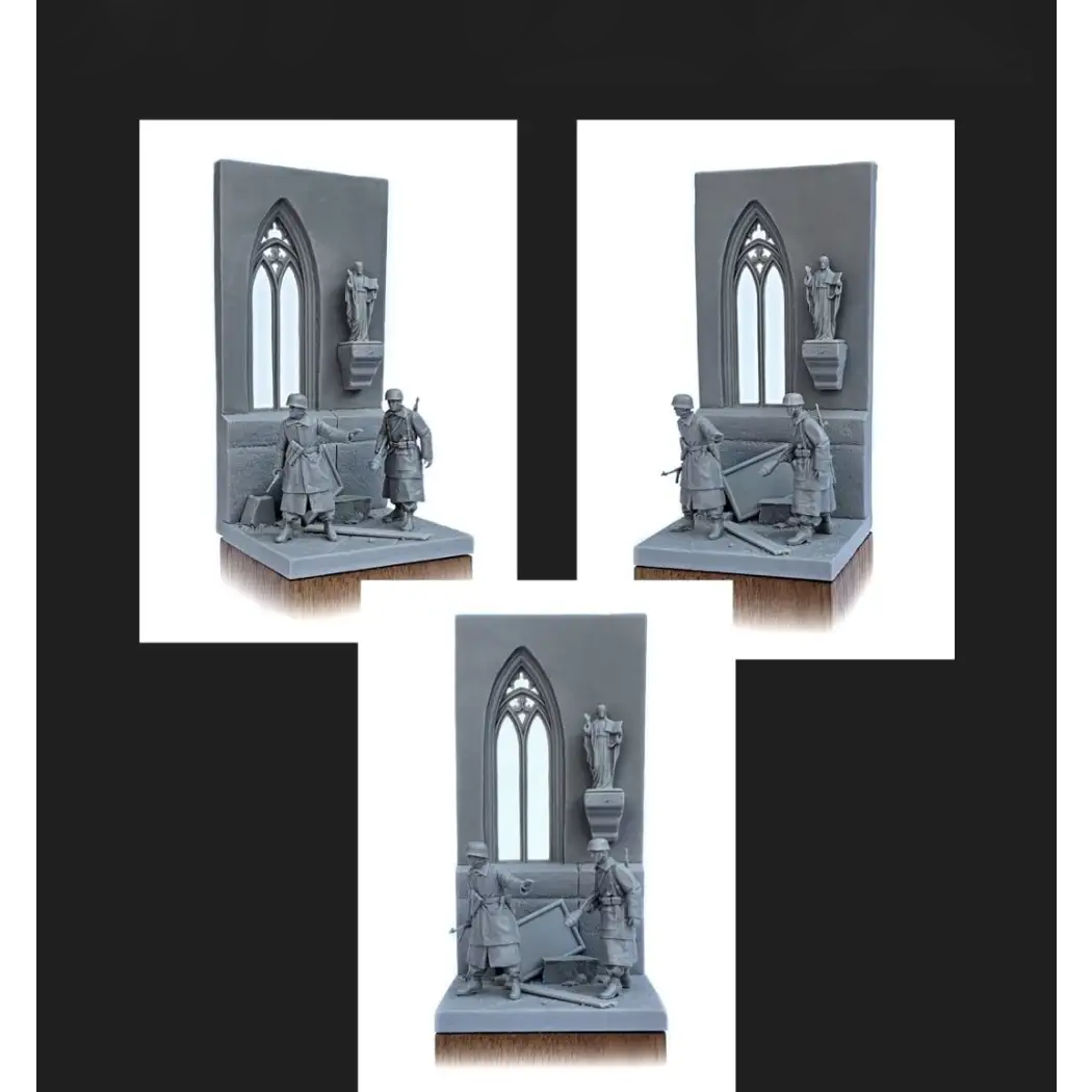 1/35 2pcs Resin Model Kit German Soldiers Sortie (including base) WW2 Unpainted