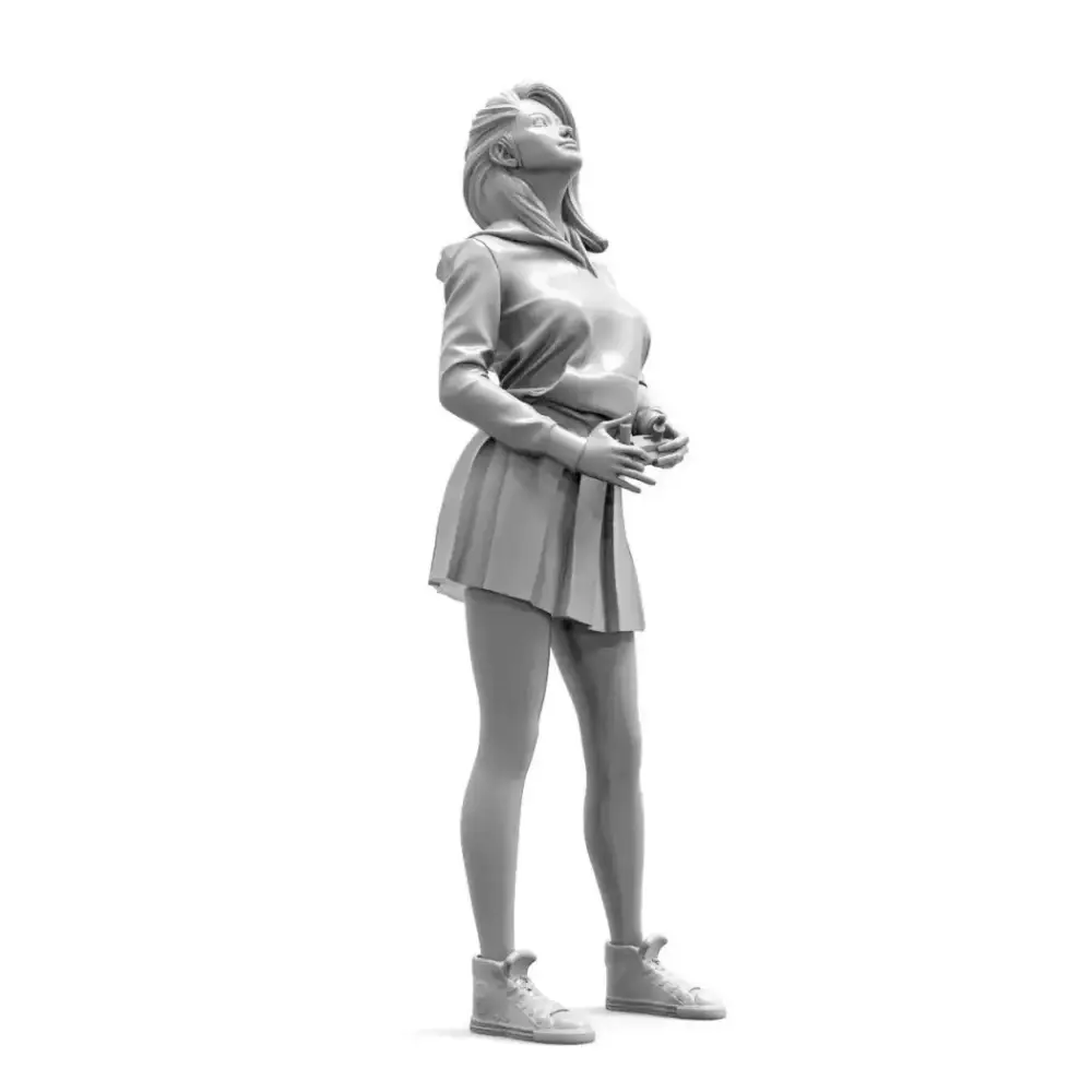 1/24 Resin Casting Model Kit Modern Beautiful Girl Looks at the Sky Unpainted B2 - Model-Fan-Store