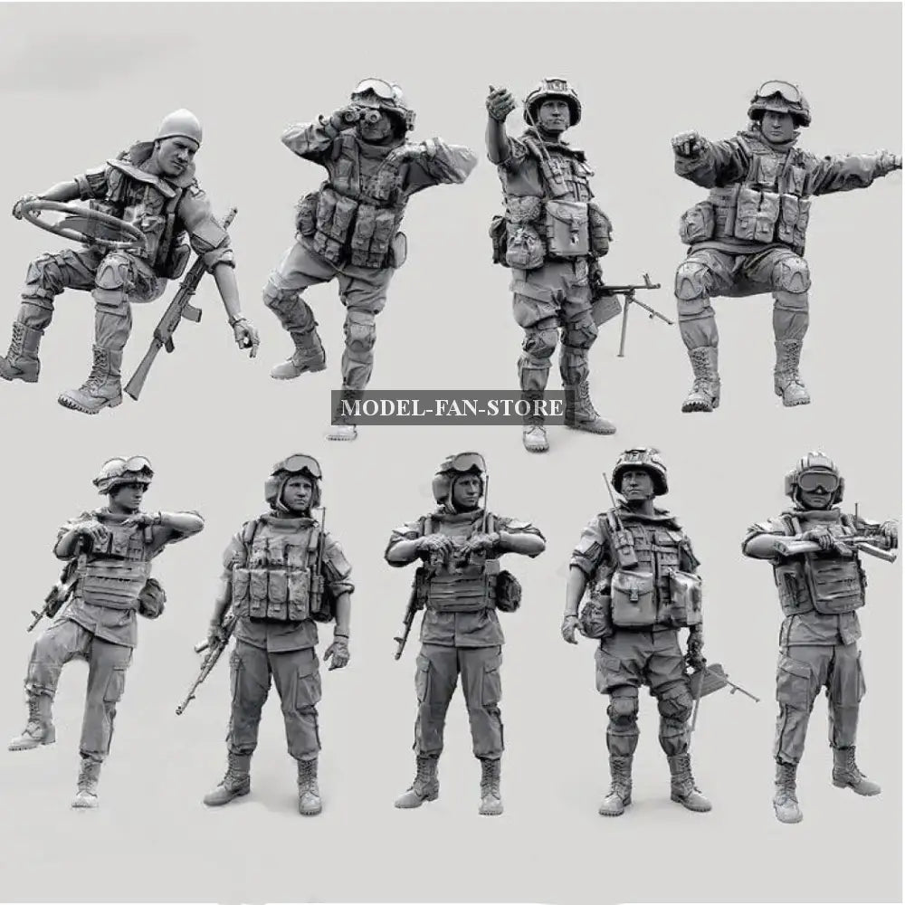 1/35 9Pcs Resin Model Kit Modern Russian Soldiers Special Forces Unpainted Full Figure Scale