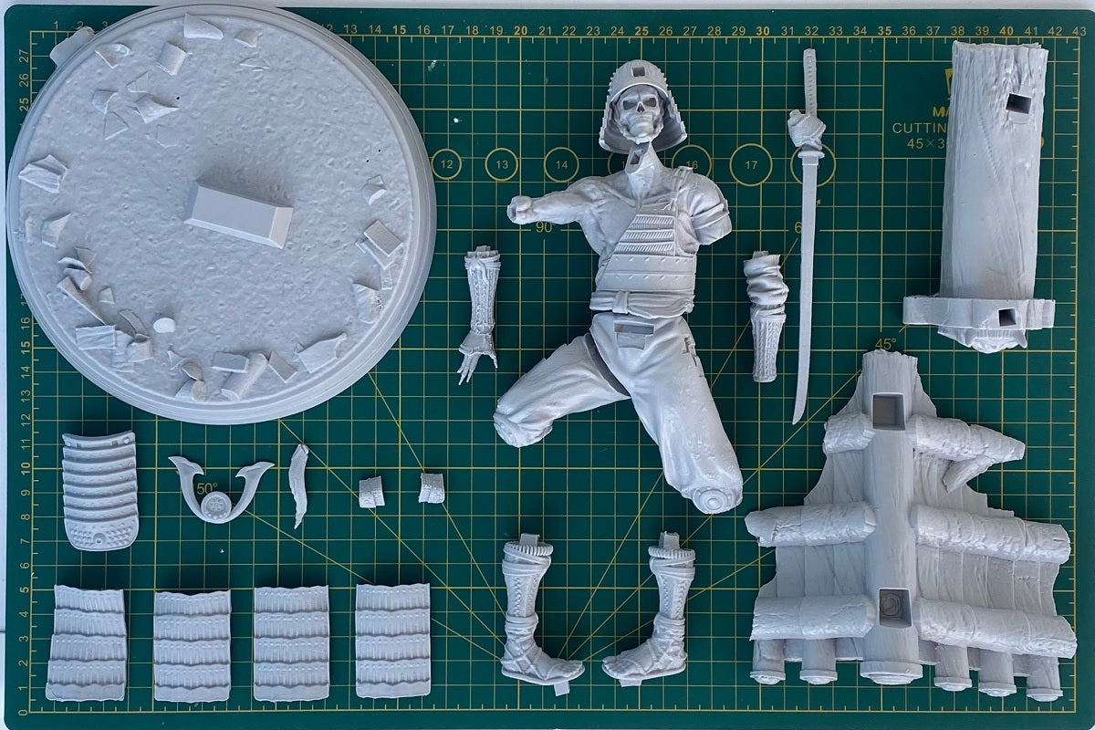 1/6 300mm Resin Model Kit Japanese Samurai Warrior Ghost Skeleton Unpainted