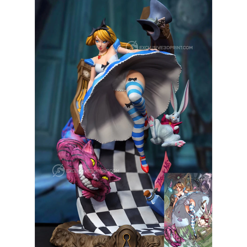 Digital STL Alice Falling Fantasy