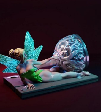 1/35 - 1/6 3D Print Model Kit Beautiful Girl Fairy Unpainted