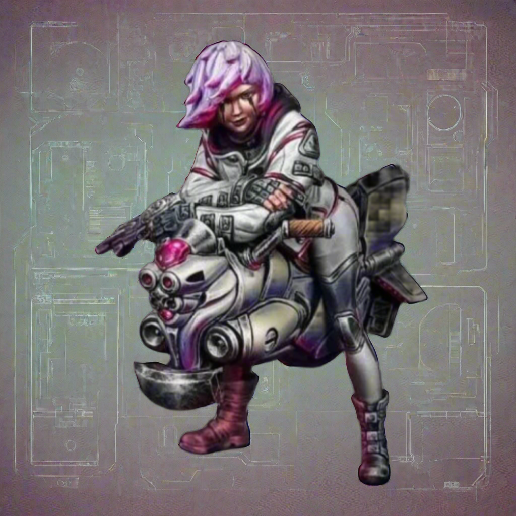 1/24 Resin Cyberpunk Model Kit Beautiful Girl Hoverbike Unpainted