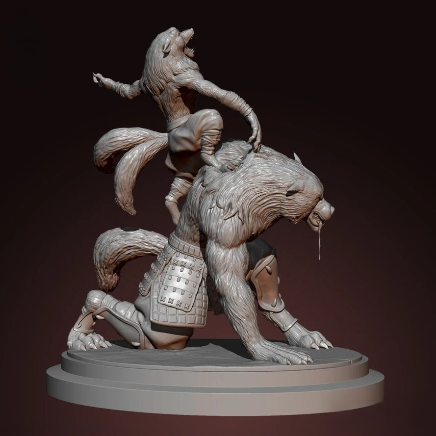 1/24 Resin Model Kit Werewolf Brothers Warriors Warcraft Unpainted