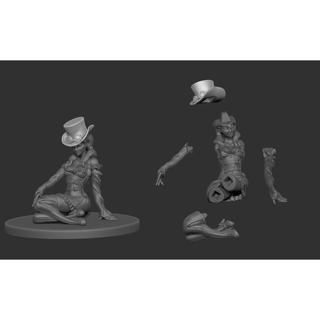 Digital STL Steampunk Girl Pinup