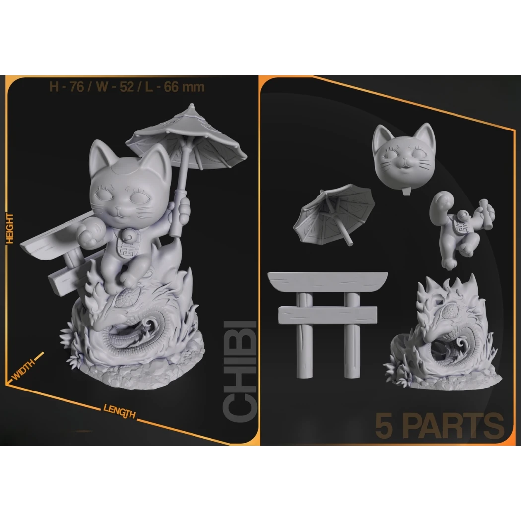 Digital STL Turbo Granny Cat Dandadan