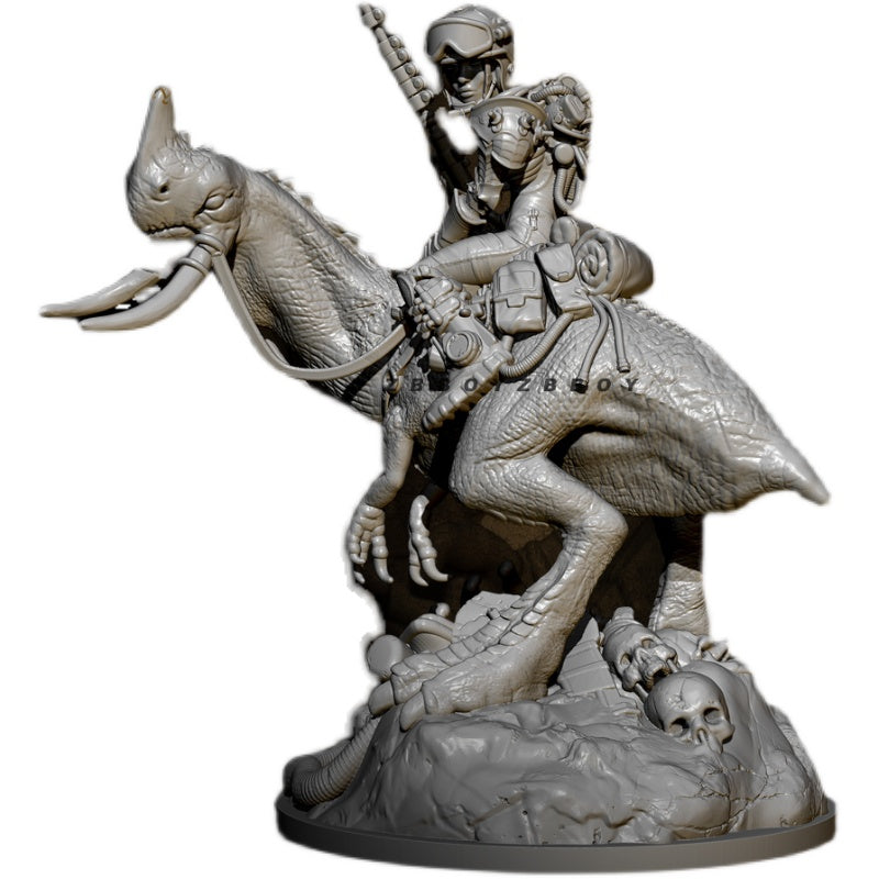 1/24 75mm Resin Model Kit Beautiful Girl Soldier Rider Alien Unpainted