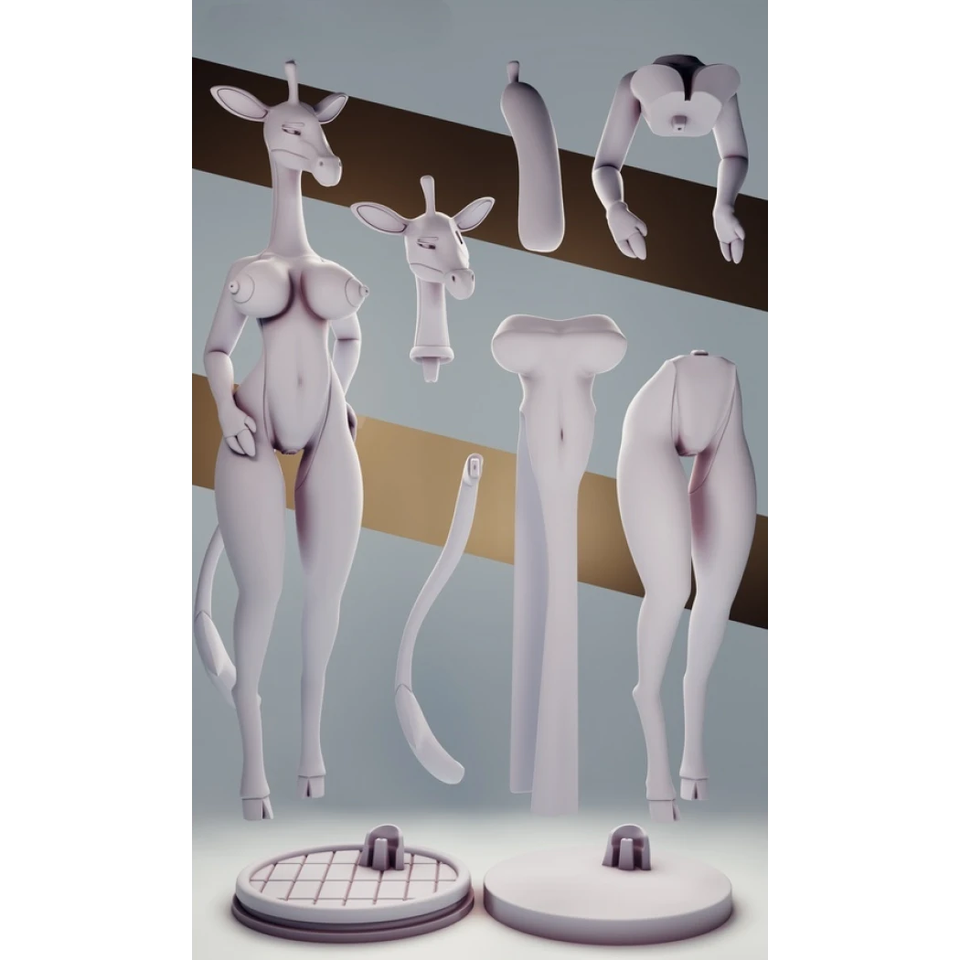 Digital STL Furry Giraffe
