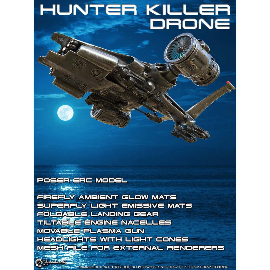 Digital STL Terminator Hunter Killer Drone