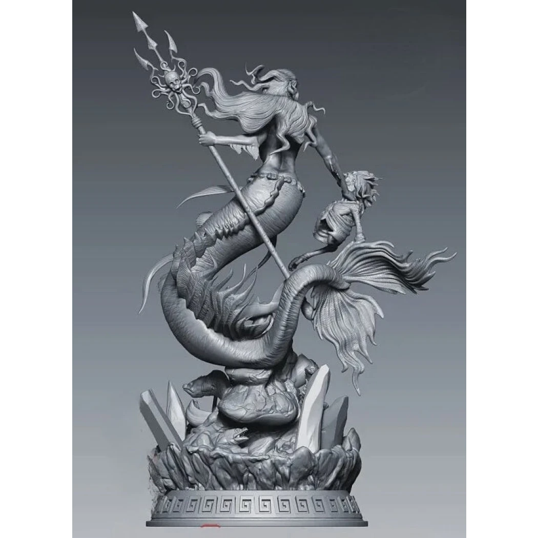 Digital STL Evil Mermaid