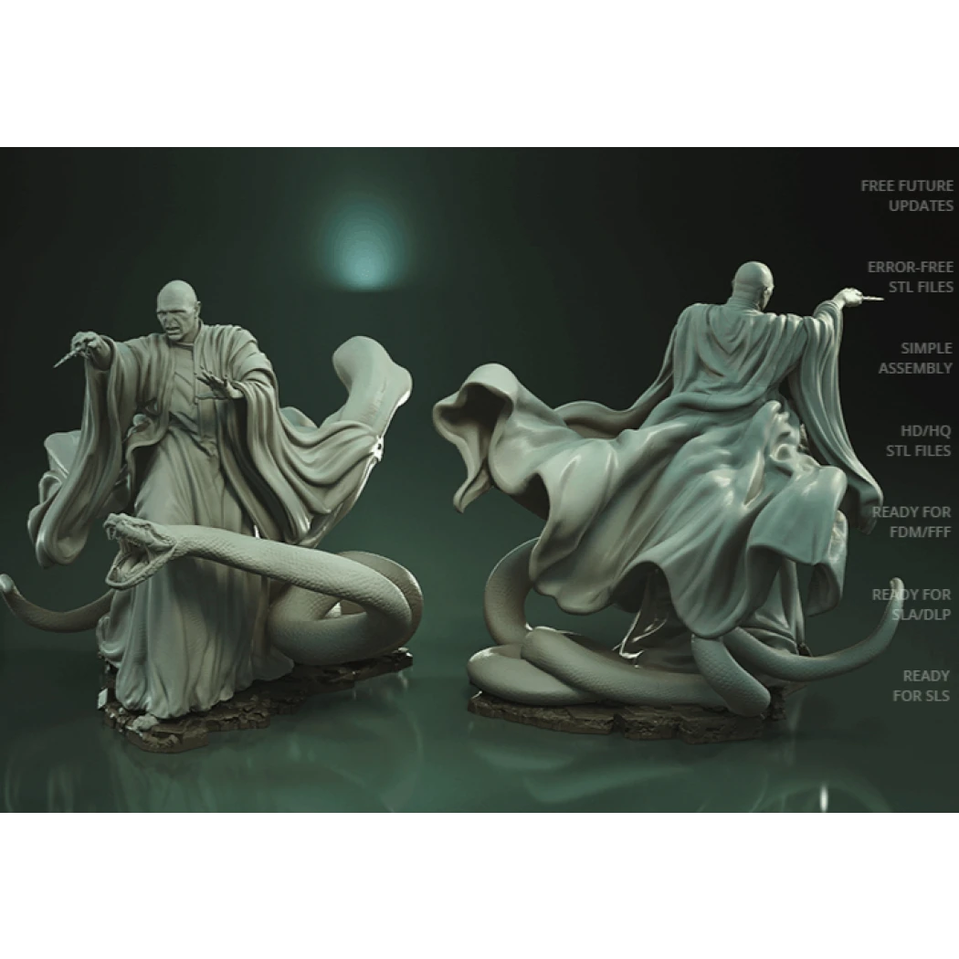 Digital STL Lord Voldemort and Nagini