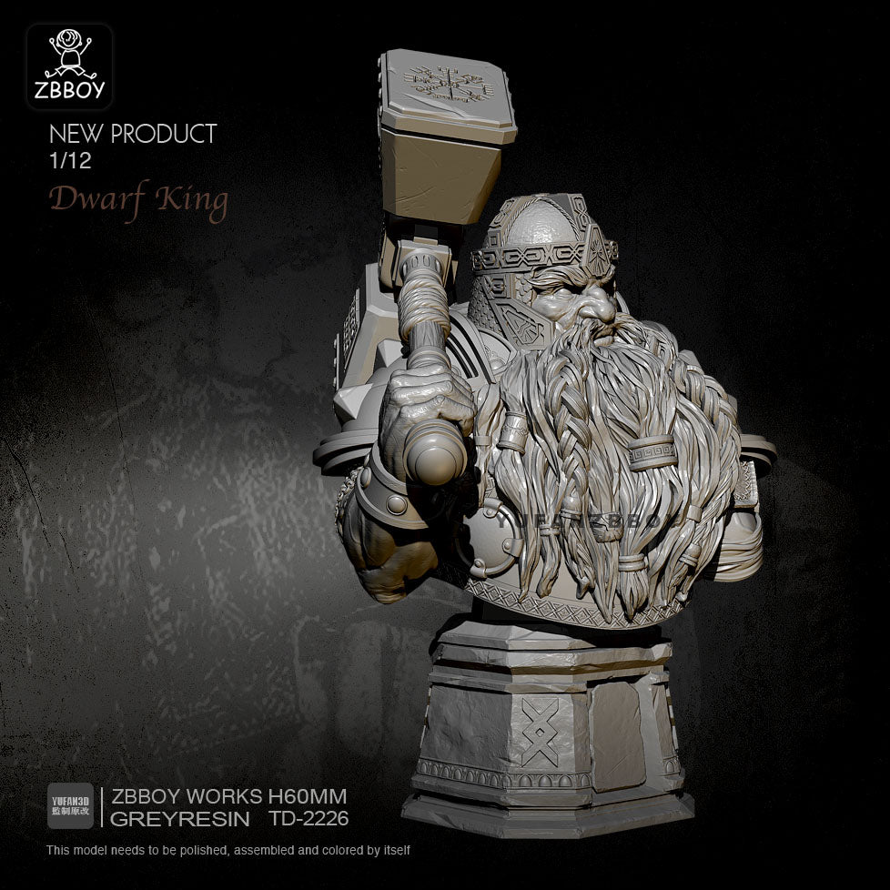 60mm BUST Resin Model Kit Warrior Dwarf Gimli TD-2226 Unpainted