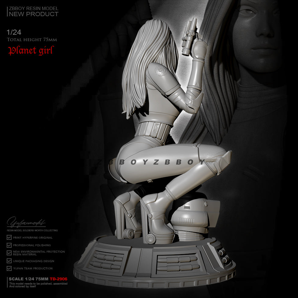 1/24 Resin Cyberpunk Model Kit Beautiful Girl Space Spy TD-2906 Unpainted