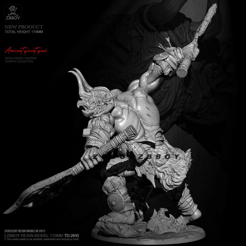 100mm 3D Print Model Kit Warrior Dwarf Berserk TD-2810 Unpainted