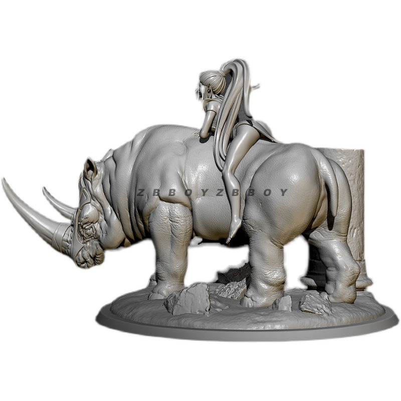 1/35 80mm Resin Model Kit Beautiful Girl Amazon and Rhino TD-2932 Unpainted