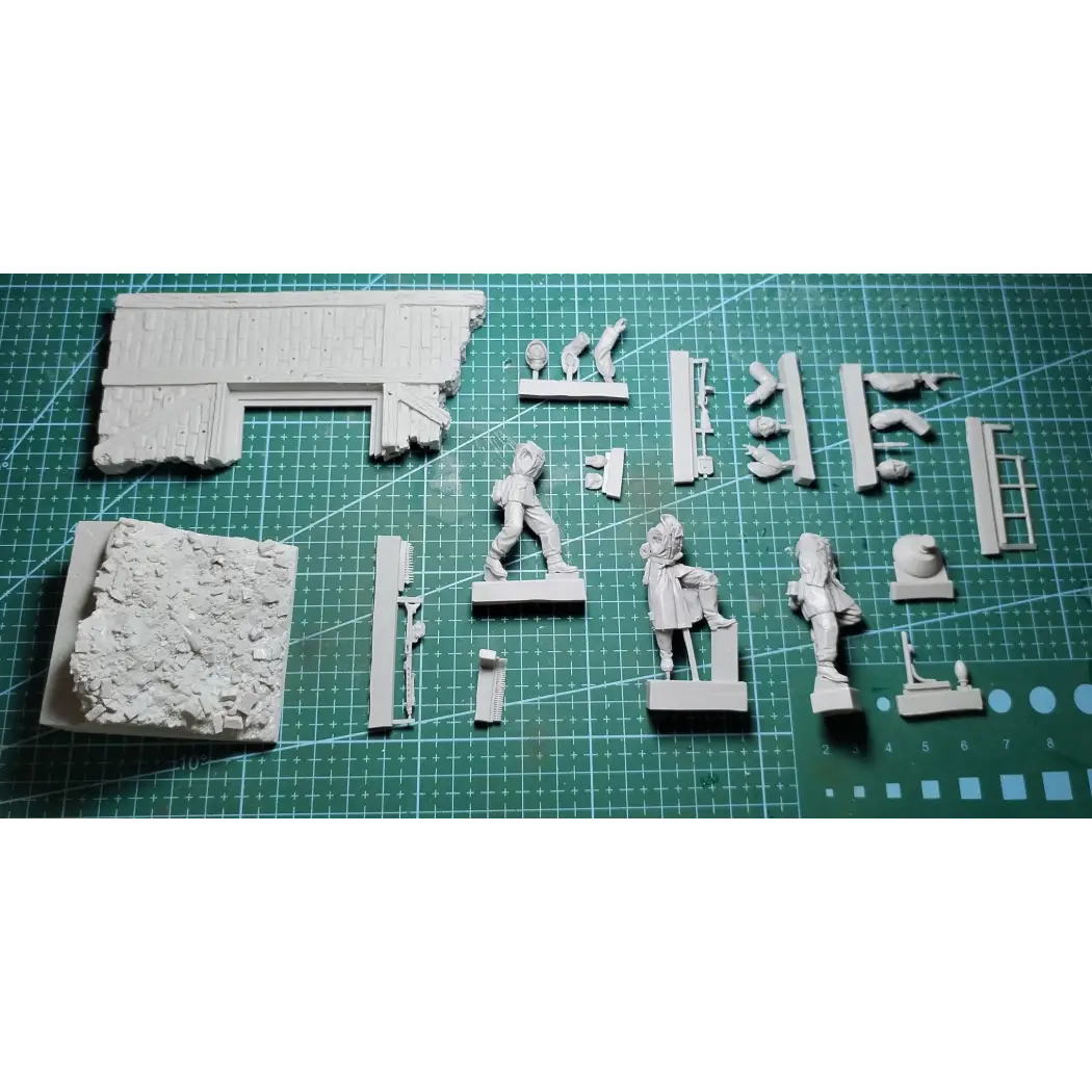 1/35 3pcs Resin Model Kit German Soldiers Assault Squad (with base) Unpainted