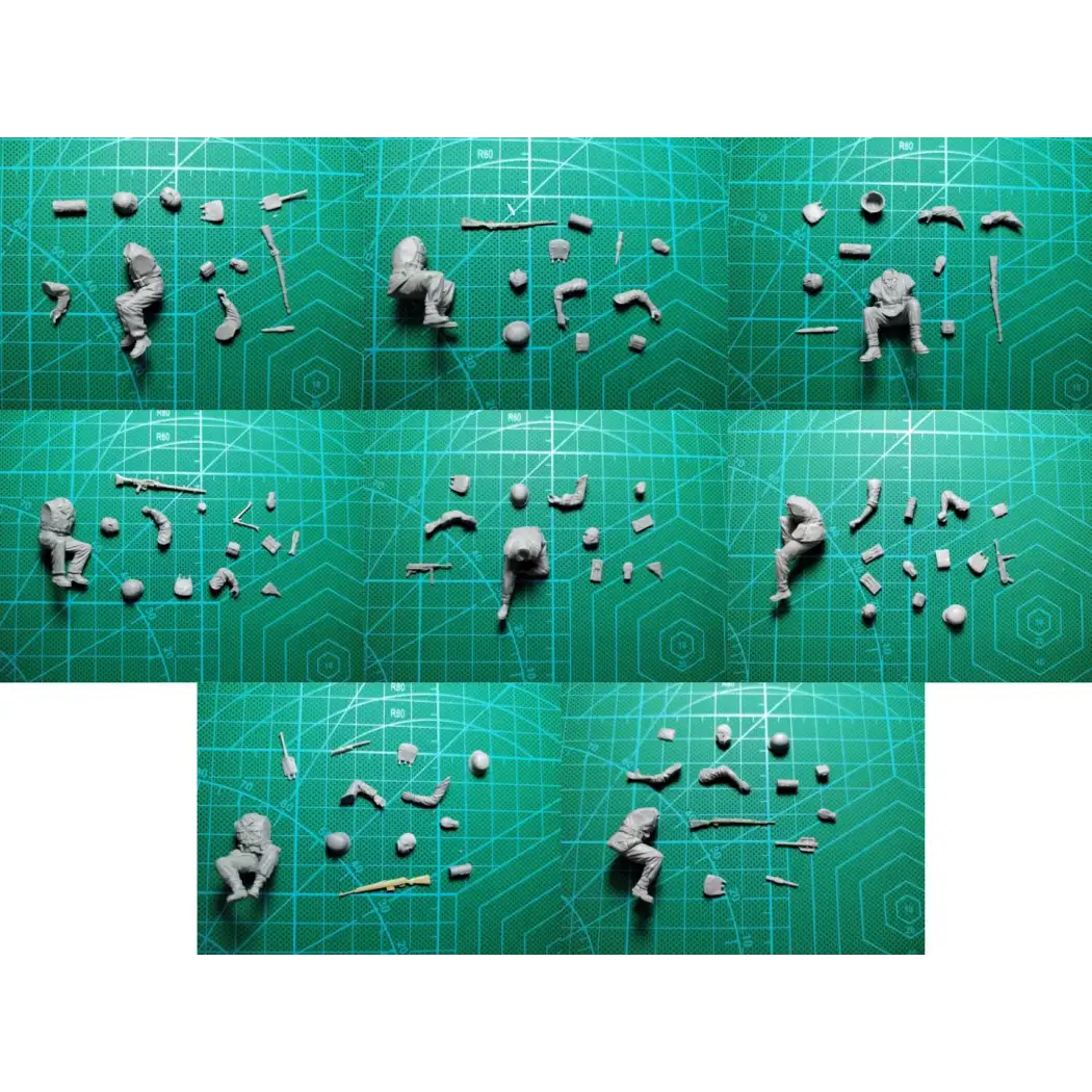 1/35 8pcs Resin Model Kit German Soldiers Infantry in Rest WW2 Unpainted