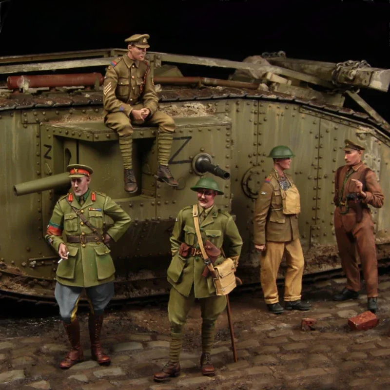 1/35 5pcs Resin Model Kit British Soldiers Tank Crew WW1 WWI Unpainted