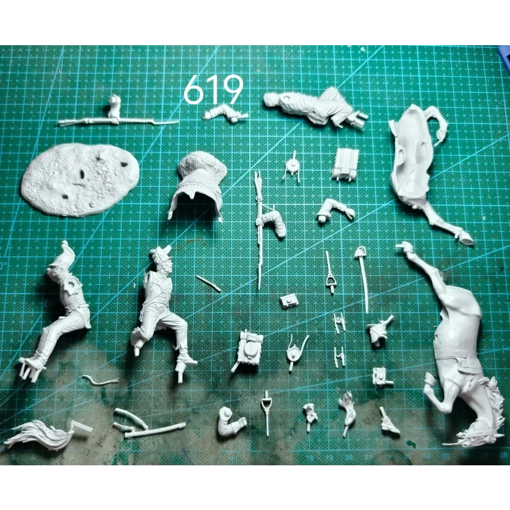 1/32 Resin Model Kit Napoleonic Wars British Soldiers & French Cavalryman Unpainted