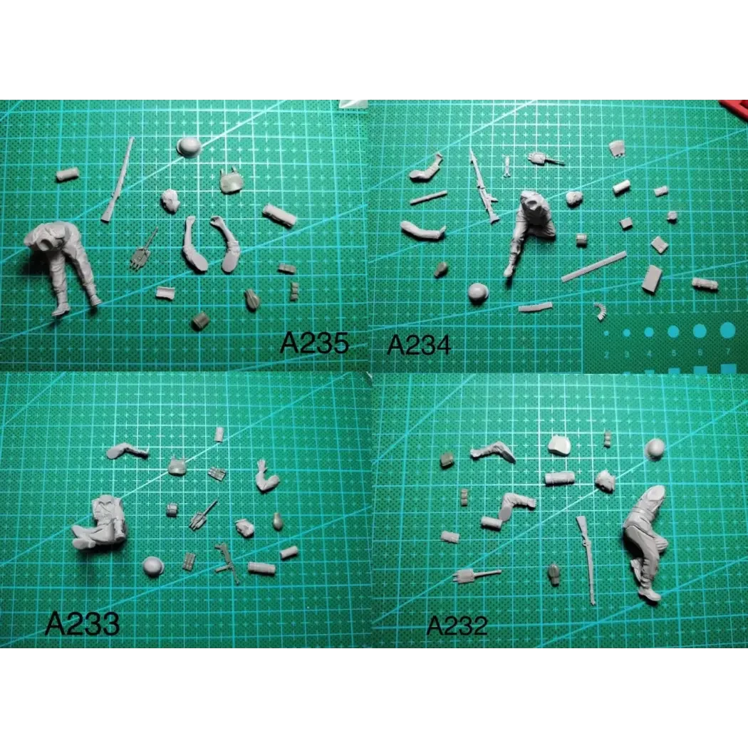 1/35 4pcs Resin Model Kit German Soldiers Infantry in Rest WW2 Unpainted