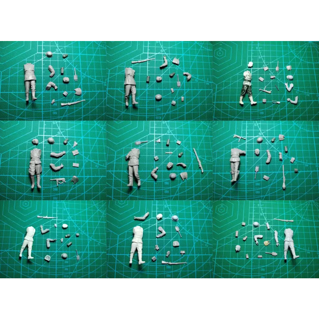 1/35 9pcs Resin Model Kit German Soldiers Infantry WW2 Unpainted
