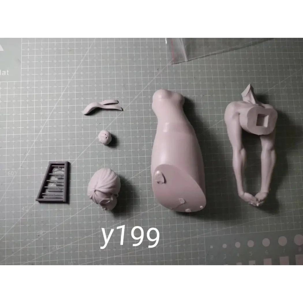 130mm BUST Resin Model Kit Modern Beautiful Girl in Red Evening Dress Unpainted