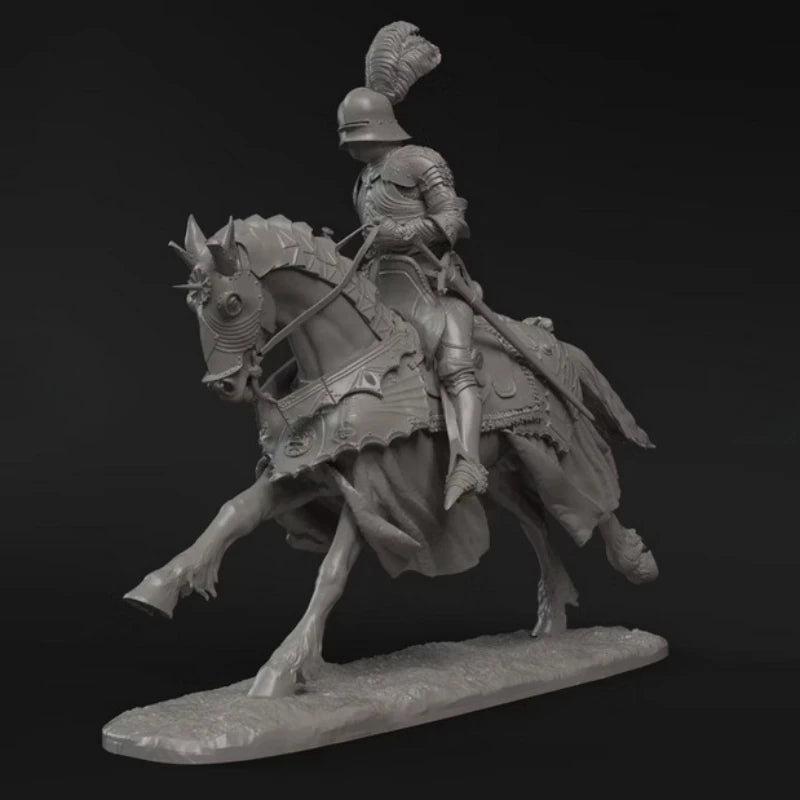 1/24 Resin Model Kit Medieval Knight Horseman Unpainted