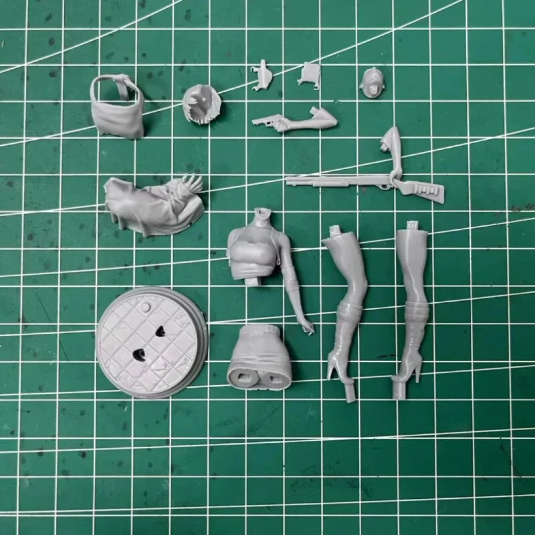 1/24 Resin Model Kit Beautiful Girl Jill Zombi Killer Fantasy Unpainted