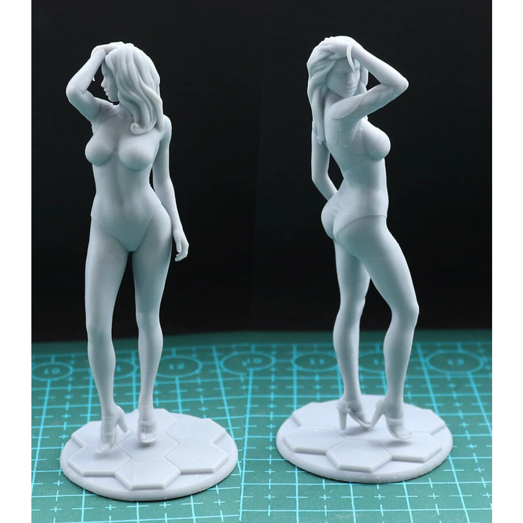 1/18 100mm 3D Print Cyberpunk Model Kit Beautiful Girl Standing Unpainted
