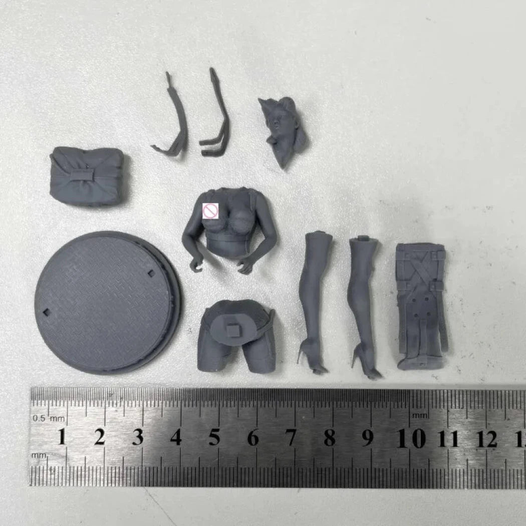 1/24 Resin Model Kit Beautiful Girl Us Army Pilot Pin Up Unpainted