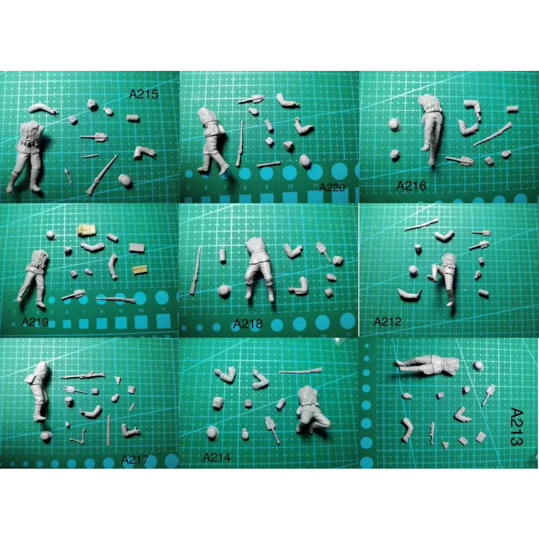 1/35 9pcs Resin Model Kit German Soldiers Infantry in in the Battle WW2 Unpainted