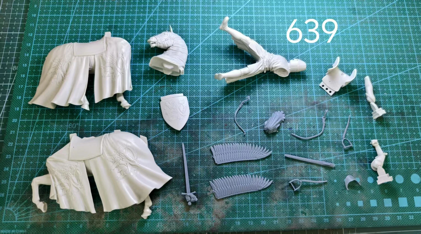 1/24 Resin Model Kit Medieval Horseman Rider King of Bohemia Unpainted