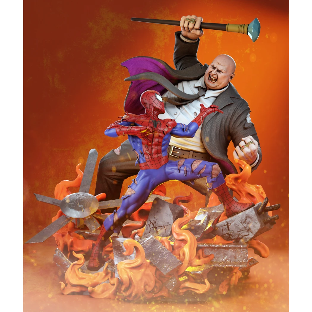 Digital STL Spiderman vs Kingpin