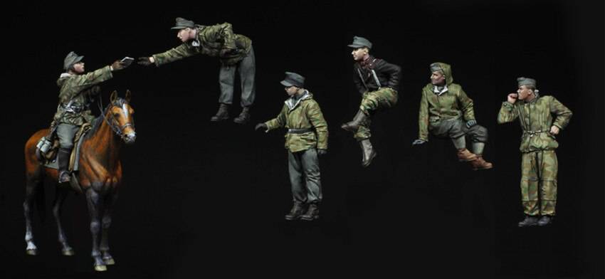 1/35 6pcs Resin Model Kit German Soldiers Tank Crew WW2 Unpainted - Model-Fan-Store