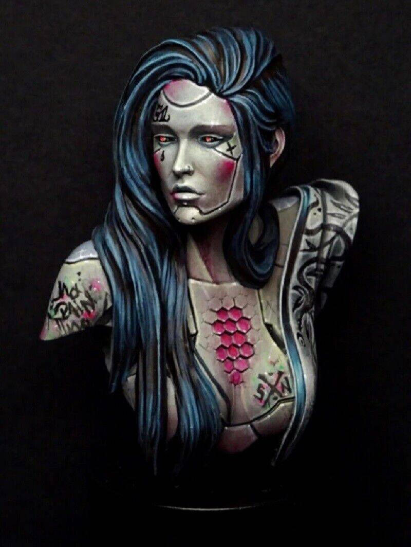 1/10 BUST Resin Cyberpunk Model Kit Beautiful Girl Woman Unpainted - Model-Fan-Store