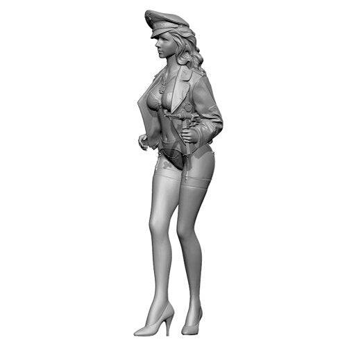 1/16 Resin Model Kit Beautiful Girl German Officer Pin Up Unpainted - Model-Fan-Store