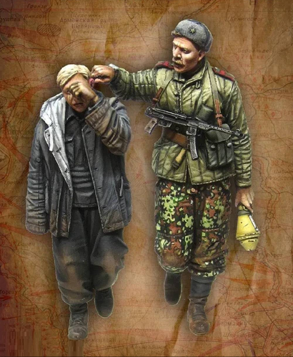 1/35 2pcs Resin Model Kit Soviet Soldiers & German Soldier WW2 Unpainted - Model-Fan-Store