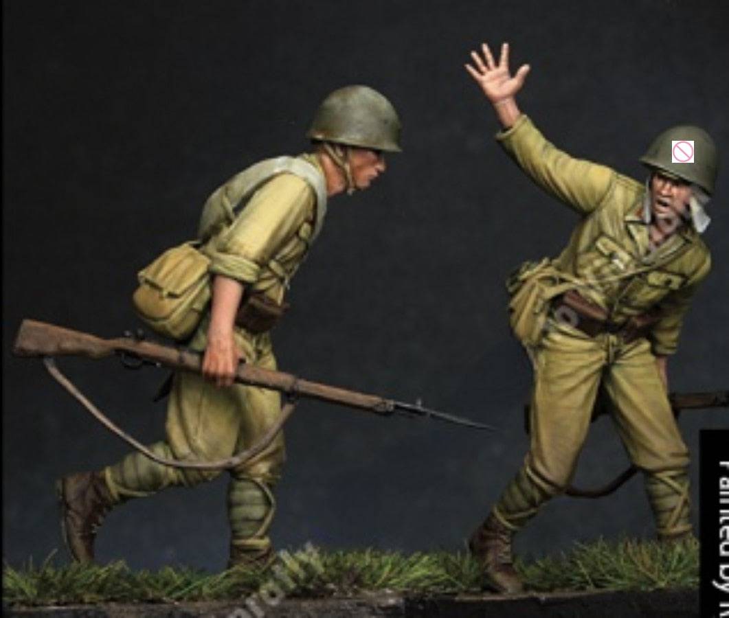 1/35 2pcs Resin Model Kit Japanese Soldiers Infantry WW2 Unpainted - Model-Fan-Store