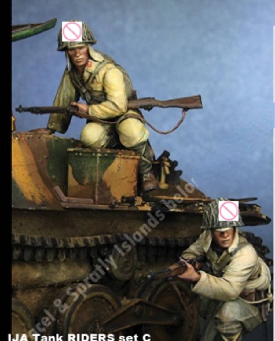 1/35 2pcs Resin Model Kit Japanese Soldiers Tankers WW2 Unpainted - Model-Fan-Store