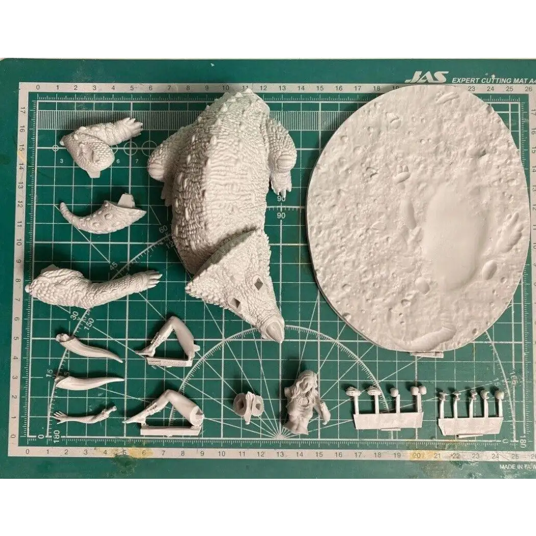 1/24 Resin Model Kit Beautiful Girl Barbarian Eve & Triceratops Unpainted - Model-Fan-Store