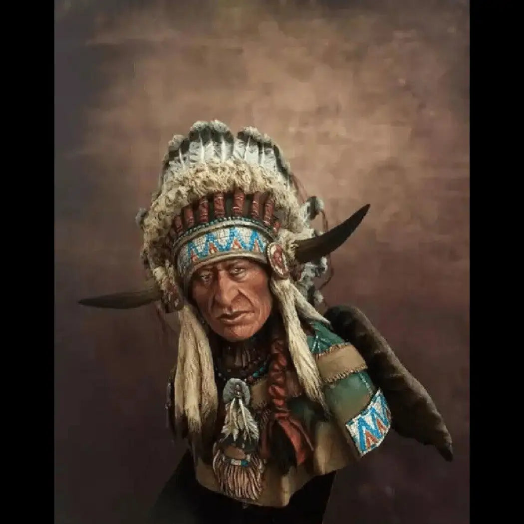 1/10 BUST Resin Model Kit American Native Indian Leader of Plains Man Unpainted