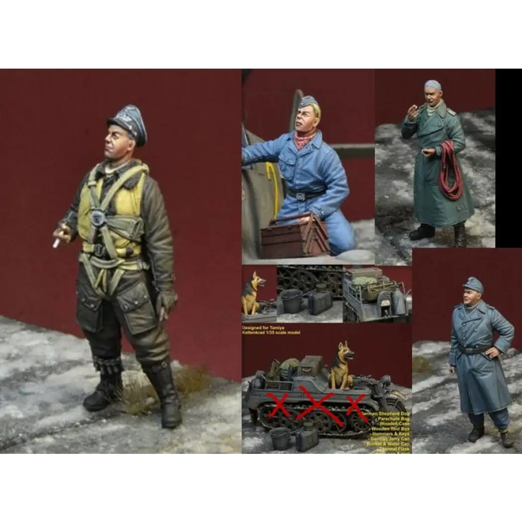 1/35 4pcs Resin Model Kit German Soldiers Pilots WW2 Unpainted - Model-Fan-Store