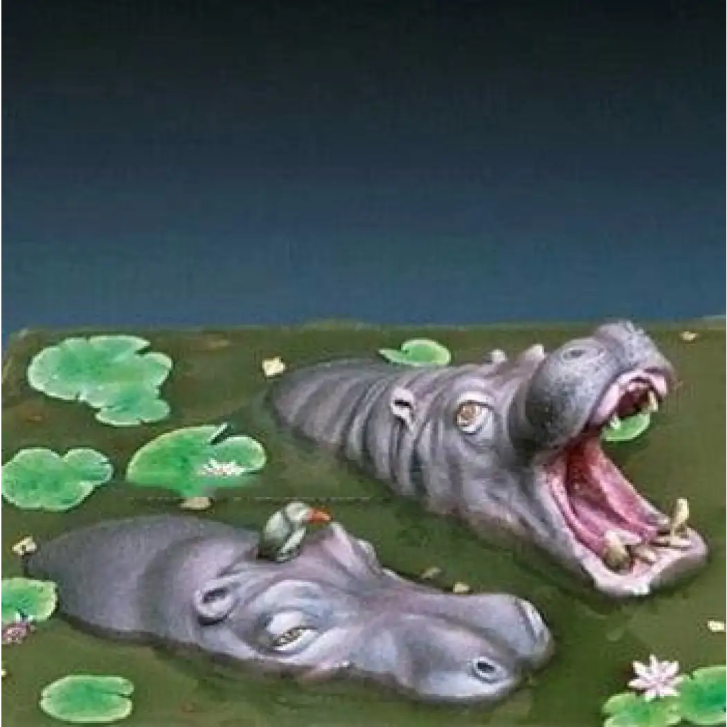 1/35 Resin Animals Model Kit Hippos Behemoth Hippopotamus Unpainted - Model-Fan-Store